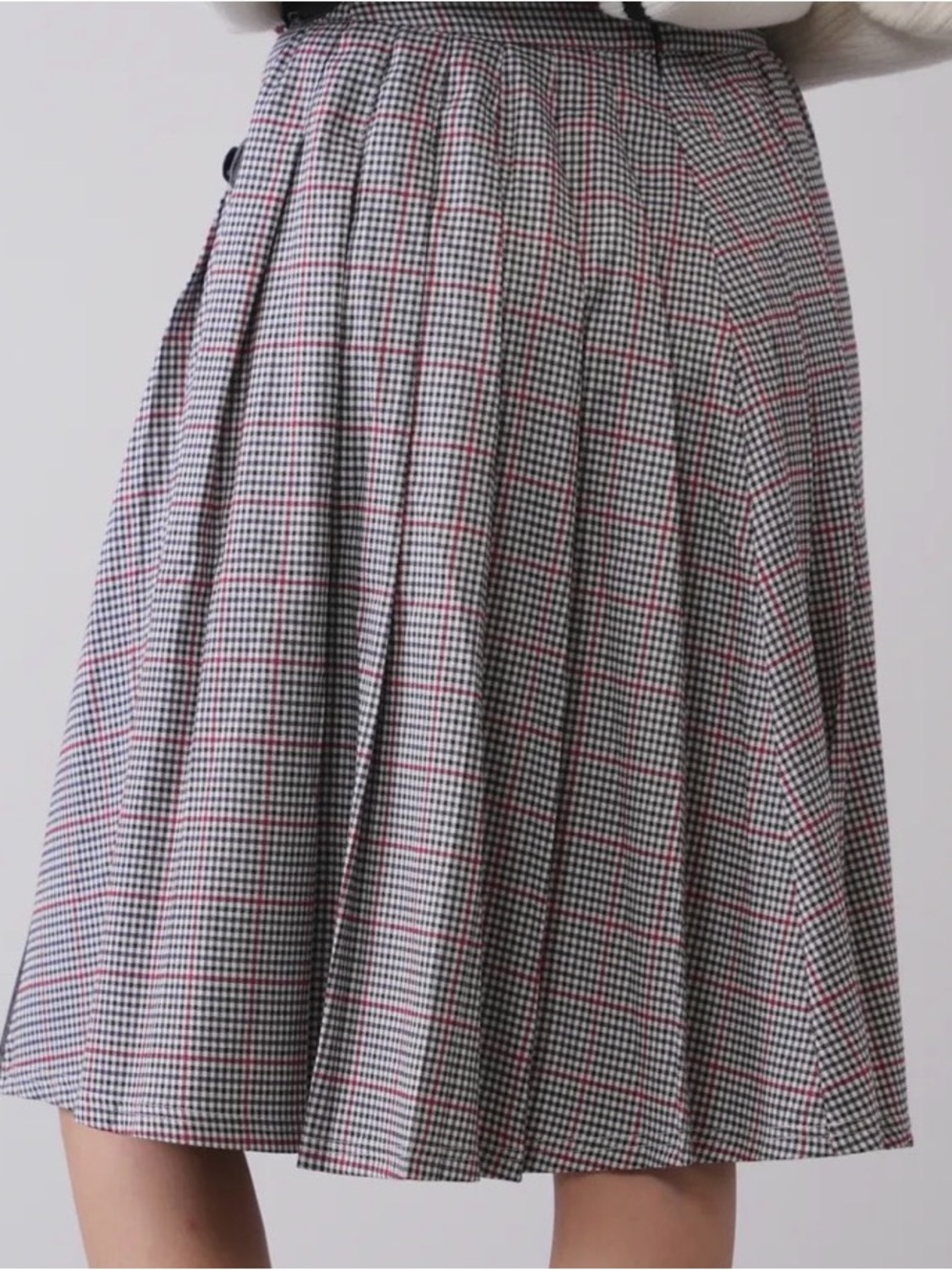 Plaid Buckle Skirt - Picture 2 of 4